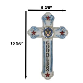 Western USA Air Force Patriotic Bald Eagle Emblem God Bless Memorial Wall Cross