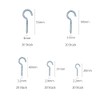 WEAXIO Pack of 100 Screw Hooks, 5 Sizes, Galvanised Metal