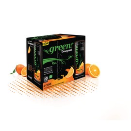 Green Orangeade - No added Sugar, 10% Real Orange Juice, 20 Calories per can, Naturally Sweetened with 100% Stevia Leaf Extract, Carbonated Soda, 11.15 Fl Oz each can - Pack of 6
