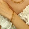 SKENUDY 18K Gold-Plated Chunky Chain Bracelets for Men and Women