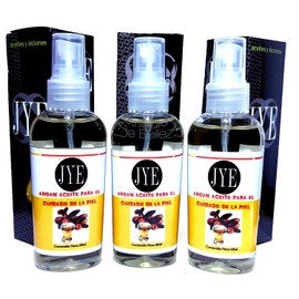 JYE Set de 3 Frascos Aceite Argan Natural libre de químicos, para piel rostro cuerpo manos, hidratante antiedad, textura ligera, absorción inmediata, hidrata piel y cabello