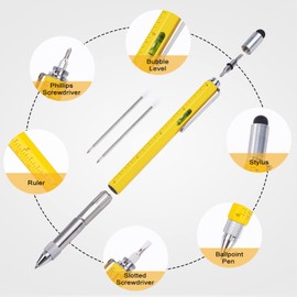 CRITIVE-S 6 in 1 Multi Tool Pen Gifts for Men, Cool Gadgets for Dad Who Wants Nothing, Tool Pen with Gift Box Birthday Gifts for Him, Christmas Stocking Stuffers for Dad Husband Grandpa