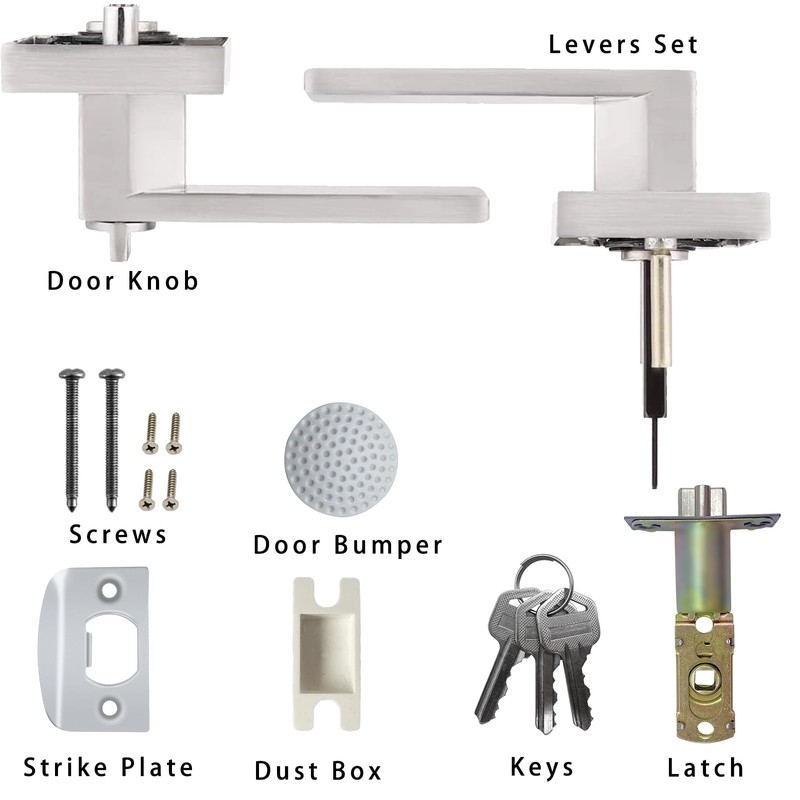DSJJBLL 2 Pack Door Handle Heavy Duty, Keyed Alike Entry