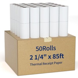 NefLaca Thermal Receipt Paper, 2 1/4" x 85' Receipt Paper Cash Register POS Receipt Paper (50 Rolls)