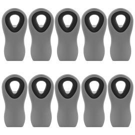 WUDIME 10 Pack Magnetic Chip Clips, Bag Clips, Chip Clips Bag Clips Food Clips, Clips for Food Packages, Chip Clips Magnetic, Plastic Gray Snack Clips with Magnet for Refrigerator