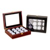 COZENTA Golf Ball Display Collection Case Showcase Storage Box Wood