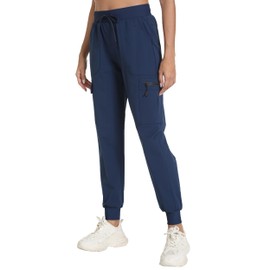 Cargo Pants for Women with Pocket Workout Athletic Joggers Lightweight Casual Travel Outdoor Camping Hiking Pants(Navy Blue L)