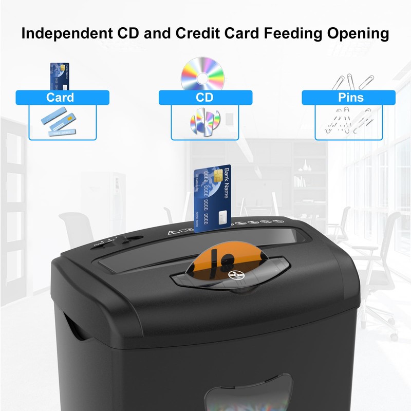Paper Shredder for Home，Shred 12 Sheet Cross Cut,5.55-Gallon Basket, P-4