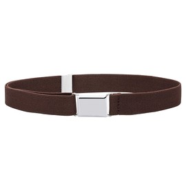 Buyless Fashion Kids Toddlers Baby Adjustable Elastic Stretch Belt with Silver Buckle - 5101-Brown