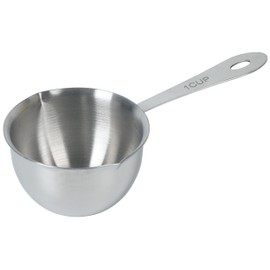 DOTINGHUX® 1 Cup Stainless Steel Measuring Cup, 3 Types of Measurement Marks, Two Side Spouts, Dishwasher Safe, Compatible with All Cooktops