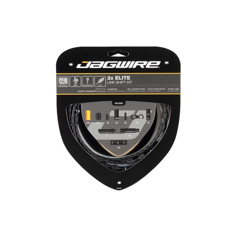Jagwire Elite Link Shift/Gear Cable Kit (x2 Cables) - Black