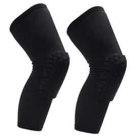 RiToEasysports Rodillera, 2 Piezas Rodillera Unisex Alargada Panal Anticolisión Compresión Rodillera para Baloncesto                                  
