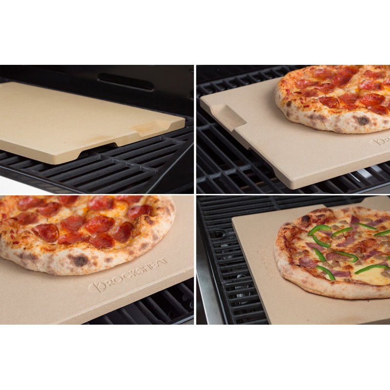 ROCKSHEAT Pizza Stone, 15"x12" Rectangular Pizza Stone for Oven Grill