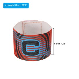 PATIKIL 12.2x2.6 Soccer Captain C Armband, Nylon Unisex Elastic Arm Band Adjustable for Youth Adult Team Training, Red