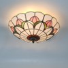 Xinyeal Tiffany Style Ceiling Light 16 Inch Stained Glass Flush