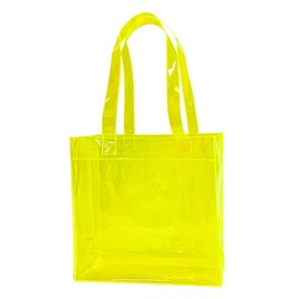 TotePrint 1pcs Waterproof Large Transparent Pvc Shopping Clear Tote Bag with Handles Clear Tote Bags for Work Beach，Sports, D2128-9., Large