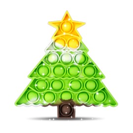 Christmas Themed Fidget Toys,Small Christmas Tree Push Bubble Sensory Toy Xmas Gifts for Kids Toddlers Girl Boy Adults Toy for Autism Anxiety Stress Relief Stocking Stuffer Party Favors Decorations