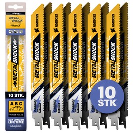 AMBOSS METAL SHOCK – 10 x Reciprocating Saw Blade Length 230 mm / 8 ZpZ – Ideal for Demolition / Vehicle Rescue / Assembly / Disassembly / Piping Construction – Suitable for Steel (Pipes / Profiles /