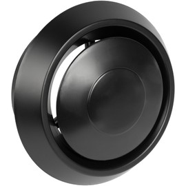 Vent Systems 5" Inch Black Plastic Universal Diffuser - Round Adjustable Air Vent - Ceiling Duct Cover - Hot and Cold Air Distribution in Residential and Commercial Buildings