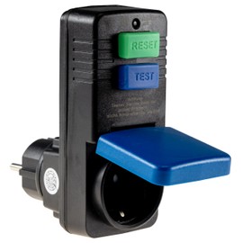ChiliTec Circuit Breaker IP54 Outdoor Residual Current Protection for Socket 230 V Outdoor Personal Protection Switch 30 ms 2-Pin Separation 30 mA Protection Against Electric Shocks DI Socket Adapter