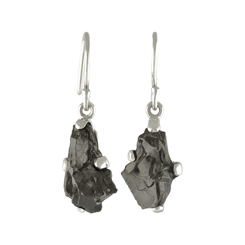 Starborn Rohstein Elite Shungite Earrings in 925 Sterling Silver, Gemstone