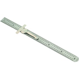 Mitutoyo 950-300, Pocket Steel Rule, 6"/150mm (1/64"/1mm), 1/2" Wide, With Pocket Clip, Chrome