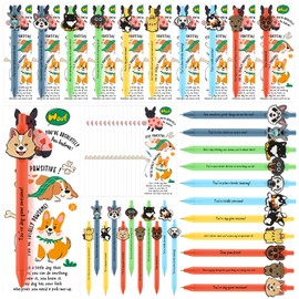25 Set Back to School Gifts Dog Ballpoint Pens Bulk Inspirational Puppy Party Favor Thank You Pens Funny Bookmark for Vet Tech Student Veterinary Employee Appreciation Coworker Teacher Office Supplies