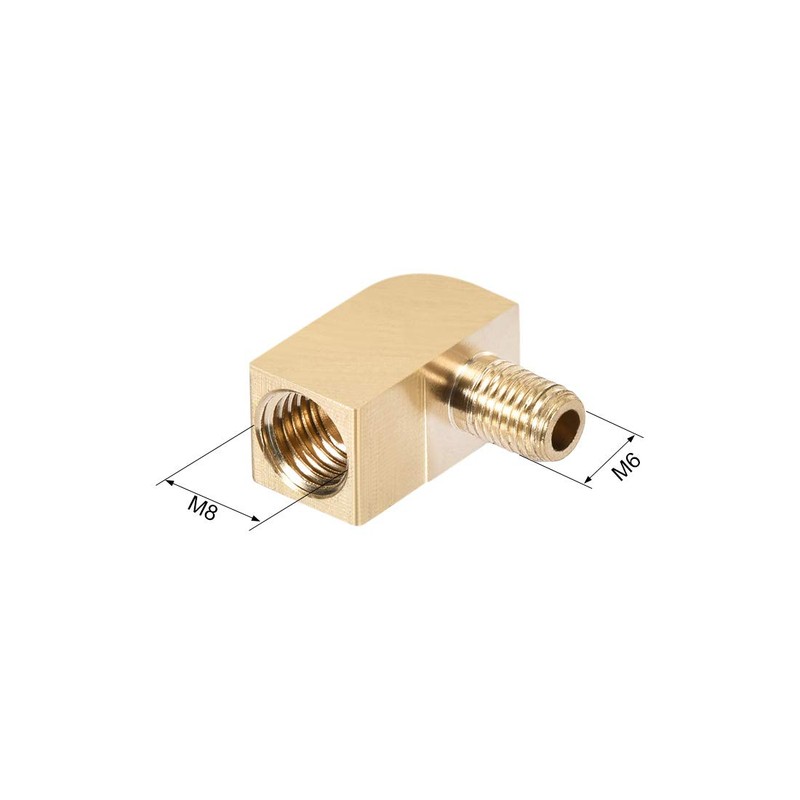 sourcing map Brass Pipe Fitting 90 Degree Rod Material Screw-In