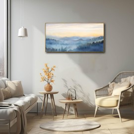 YJYart Tree Wall Art for Living Room Forest Nature Painting 20"x40"Framed Artwork Landscape Canvas Print for Bedroom Office Home Decor