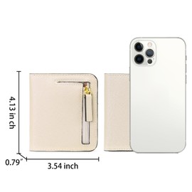 GAEKEAO Women's Small Purse with RFID Protection, Mini Short Purse Women Leather with Zip Wallet, Soft, Comfortable, Cute Coin Compartment Purse, New 14-Golden, Contemporary