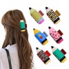 6 Pcs Pencil Hair Claw Clips for Teacher Student Nurse