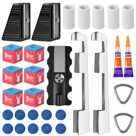 WIILGN 28 PCS 5-in-1 Billiard Cue Tips, Pool cue TipsReplacement Kit, Pool Cue Shaper, Pool Stick TipsReplacement Kit, Pool Cue Tips Repair Tool forReplacement and Shaping cue Tios