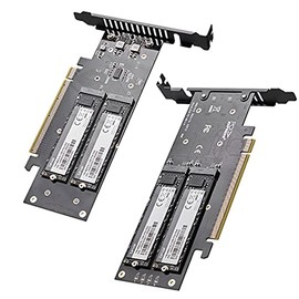 JEYI M.2 X16 PCIe 4.0 X4 Expansion Card, Supports 4 NVMe M.2 2280 up to 256Gbps, Support Bifurcation Raid