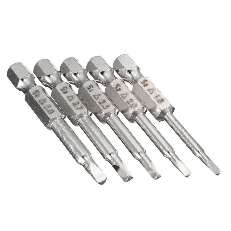 Yakamoz 5pcs 1/4 Inch Hex Shank Magnetic Triangle Head Screwdriver