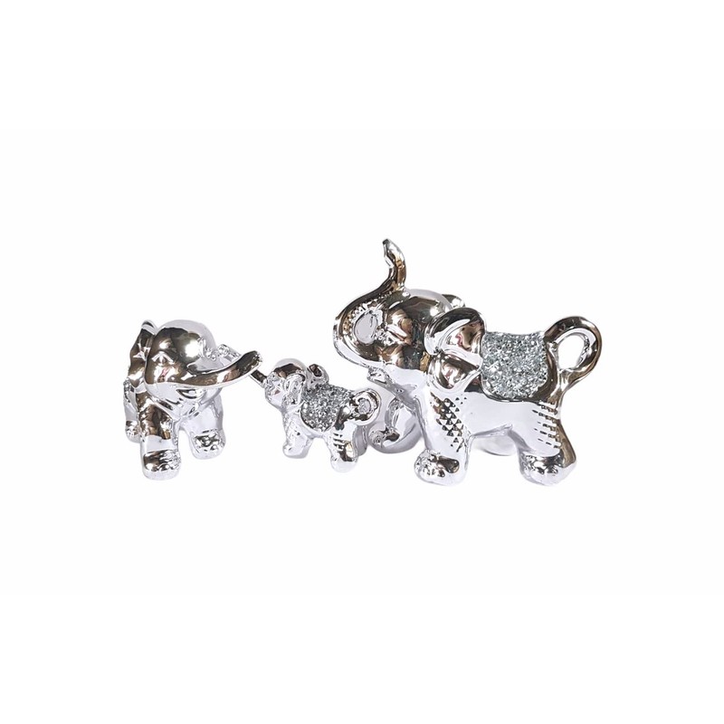 Amazing Gift Crystal Crown Set of 3 Crushed Diamond Elephant