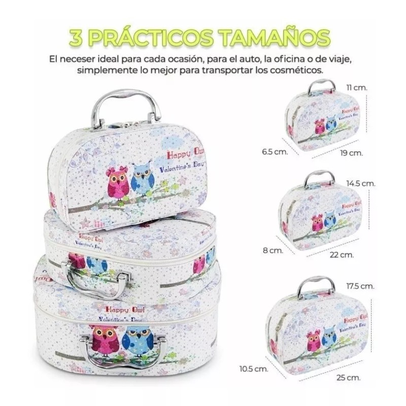 EG Kit De 3 Cajas Para Cosméticos Y Maquillajes