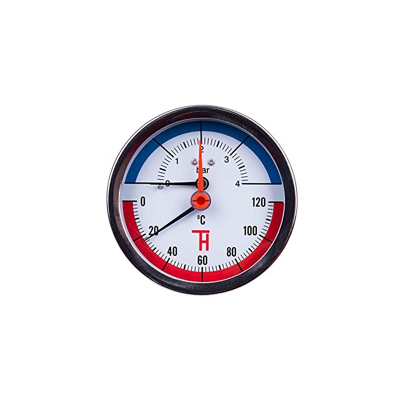 THERMIS Thermomanometer connection from the rear G1/2 (80 mm) 0-120°C