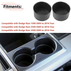 RLB-HILON 2PCS Cup Holder Insert Compatible with Dodge Ram 1500 2500 3500 2009 2010 2011 2012 2013 2014 2015 2016 Year, for 1EB17DX9AB 1EB17DX9