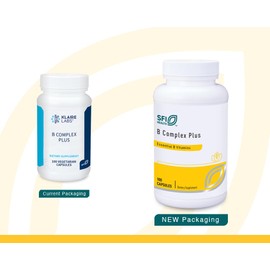 Klaire Labs SFI Health B Complex Plus - High Potency B Vitamin Complex with B12 Methylcobalamin, B6 & Metafolin Folate - Energy, GI Tract & Brain Health Support - Hypoallergenic (100 Capsules)