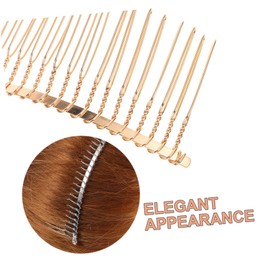 Mikinona 12pcs Elegant Teeth Metal Hair Combs Golden White Black for Bridal Hair Styling Prom Parties and Special Occasions and Resistant Accessories