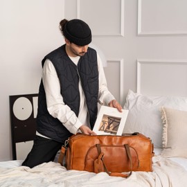 Berliner Bags Leather Duffle Bag Denver XL for Travel or the Gym, Overnight Bag for Men and Women - Brown