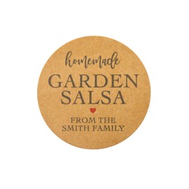 CUSTOMIZE WITH YOUR OWN TEXT, Garden Salsa, Verde, Dill Relish, Sweet, Bread & Butter, Cucumbers, Gifts, Canning Labels, Mason Jars, Favors, Christmas, Made With Love, Kraft brown