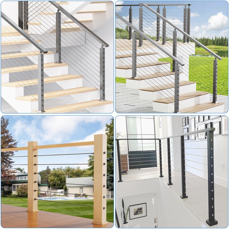 Steel DN Mate 10 Pack Black Invisible Cable Railing kit
