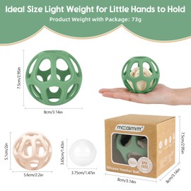 MCGMITT Baby Rattles 0-6 Months, Baby Toys Montessori Sensory Teething, Activity Ball Newborn Rattle Teether Toys Developmental Early Educational Toys for 3 6 9 12 Month Boys Girls Gifts - Green