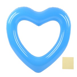 Heart Shaped Swimming Circle 120cm Thick Tear Resistant PVC Material Inflatable Pool Float Rings for Pool Party Beaches Blue