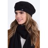 Kamea Ariel Women's Beret Winter Headpiece Patterned Warm, black