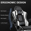 VECELO Ergonomic Gaming Chair with Footrest, Comfy Recliner Computer Chair,