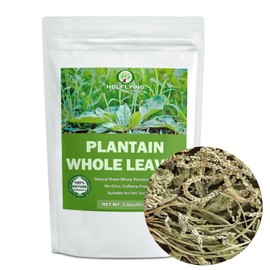 Dried Whole Plantain Leaf Herbs - 2.0 oz(56.0g), All-Natural Plantain Leaf Tea, Sun Dried & Raw, No Additives, No GMO