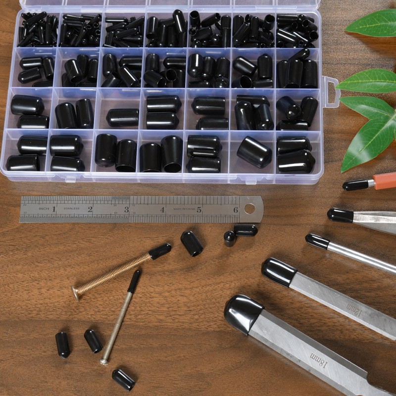 Hengxinc 221Pcs Rubber End Caps, 14 Sizes Bolt Covers Kit,