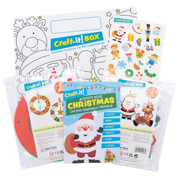 Baker Ross CBS002 Christmas Craft Box - Creative Arts and Crafts Activities for Kids